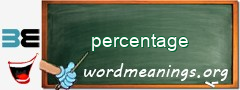 WordMeaning blackboard for percentage